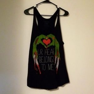 Corner Shop Ur Heart Belongs to Me Zombie Hands Racer Tank L